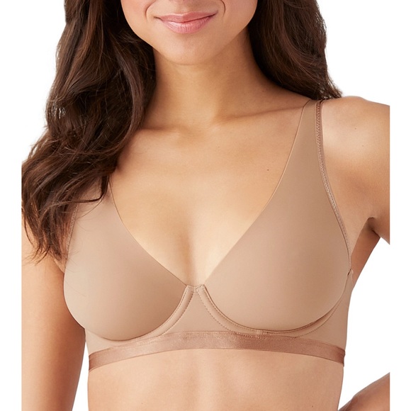 B.tempt’d Nearly Nothing Plunge Underwire Bra 32C NWT Wacoal Be Tempted Beige - Picture 4 of 4